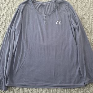 Calvin Klein Blue Long Sleeve Henley